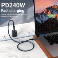 High-Performance USB 4.0 Cable: 40Gbps, 240W Power Delivery, 8K Display Support with Real-Time Power Monitoring