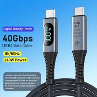 High-Performance USB 4.0 Cable: 40Gbps, 240W Power Delivery, 8K Display Support with Real-Time Power Monitoring