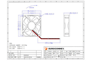 Ventilateur en plastique 80X80X25mm [12V/0.15A], roulement à manchon